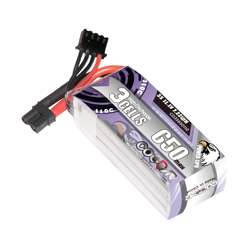 CODDAR RC LiPo Battery 3S 650MAH 11.1V 110C XT30 FPV Drone Helicopter RC Racing Packs RC Car Boat Aerial Model DIY HOBBY