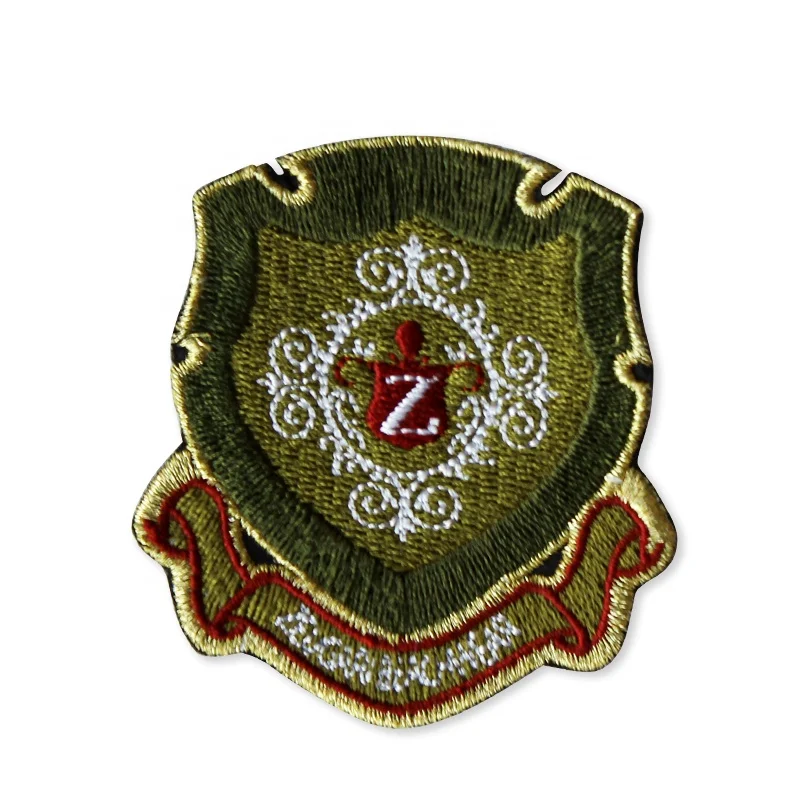customized 100% full embroidery logo for T-shirt custom gold thread logo high quality embroidery patch