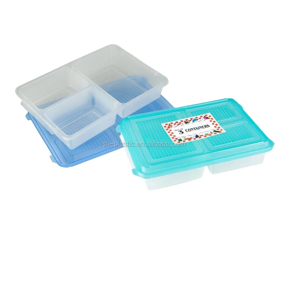 3 compartment  plastic food container