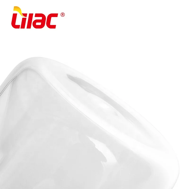 Lilac bsci sgs lfgb 1200ml glass container best home and kitchen accessories wooden lid large glass jars with lids for food