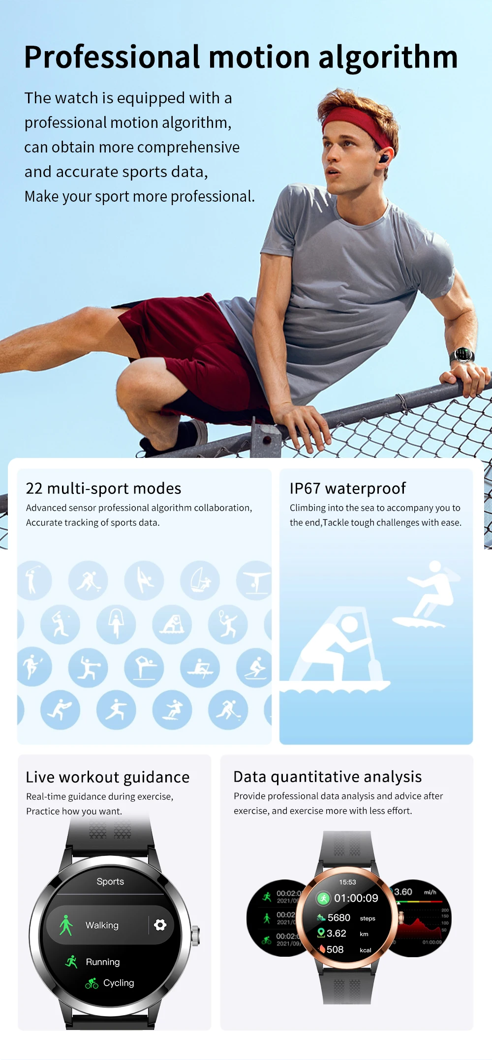 Fitness tracker smart watch