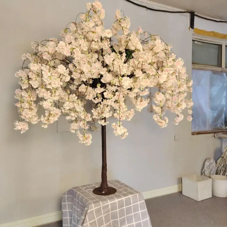 Artificial  silk cherry blossom table tree flowers wedding centerpiece trees for sell decoration wholesale