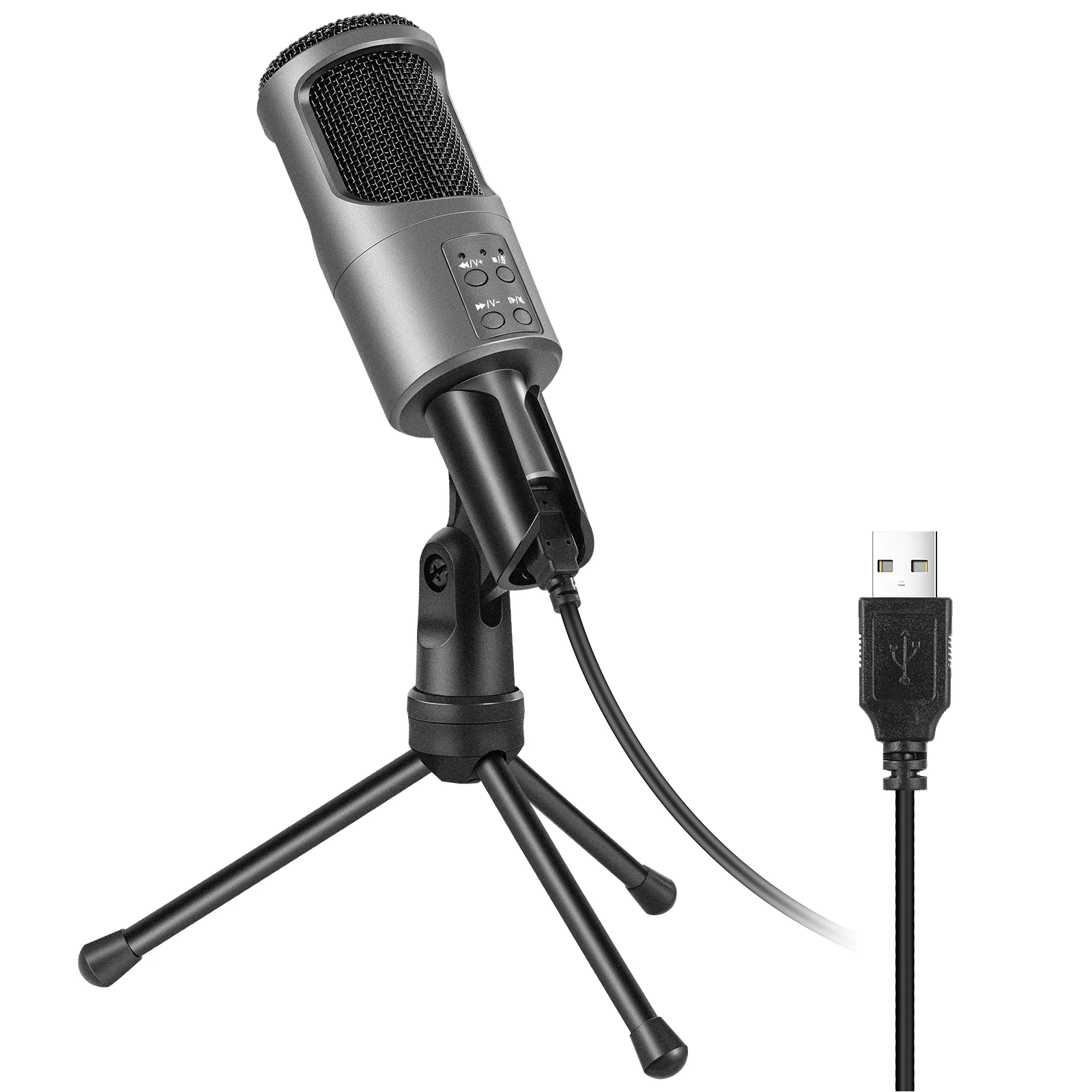 
 Микрофон для ноутбука со штативом, подставкой, креплением, записывающим устройством, петельным конденсатором, микрофоном  