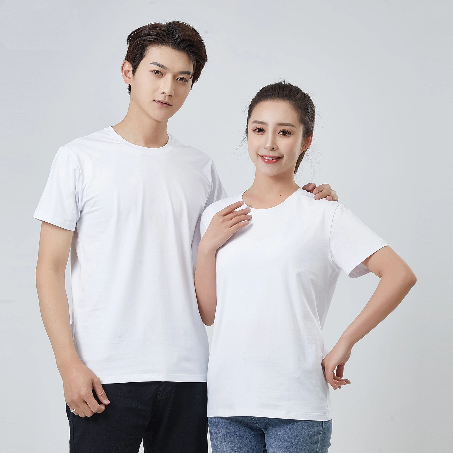 Изготовленная из чистого хлопка футболка с круглым вырезом и коротким рукавом без рисунка брендовая футболка с логотипом рекламная футболка Рабочая группа Униформа с принтом