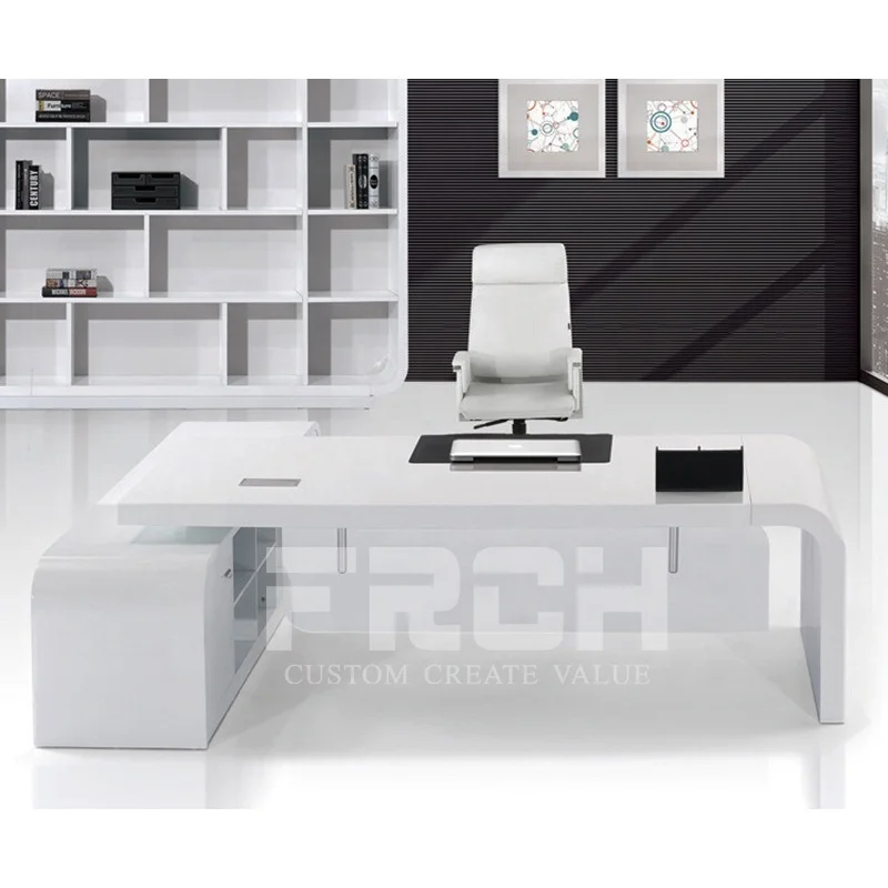 Luxury Modern L Shape Ceo Boss Desk Office Furniture Table Set Manger Executive Office Desk