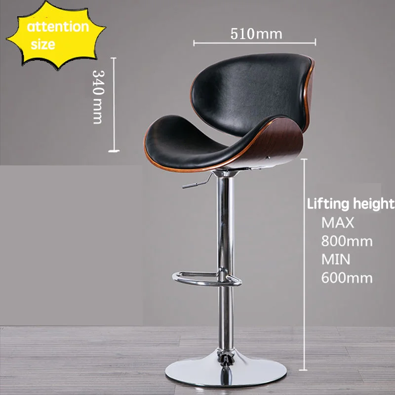 Bar Stools Luxury Furniture Adjustable Swivel Gold High Chair Modern Metal Leather Bar Stools With Back