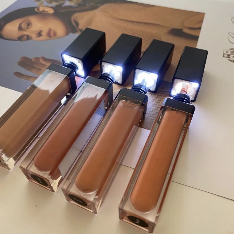 Wholesale Led Light with Mirror tube Lips Makeup Custom Logo Private Label Lipgloss