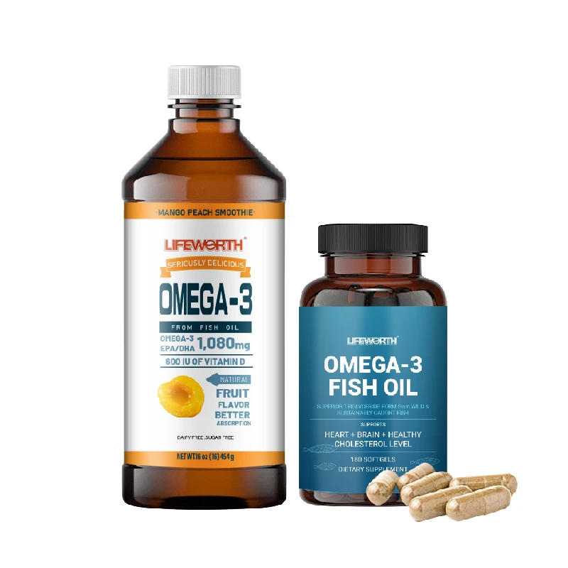 Lifeworth deep sea fish oil omega 3 1000mg softgel DHA EPA capsules private label