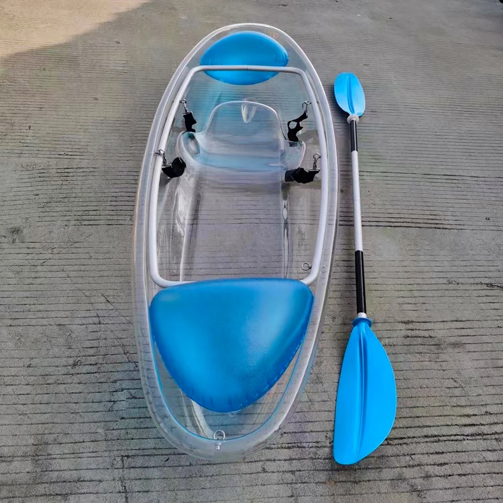 Manufacturer wholesale spot high-quality transparent kayak 2 persons hard plastic boat durable