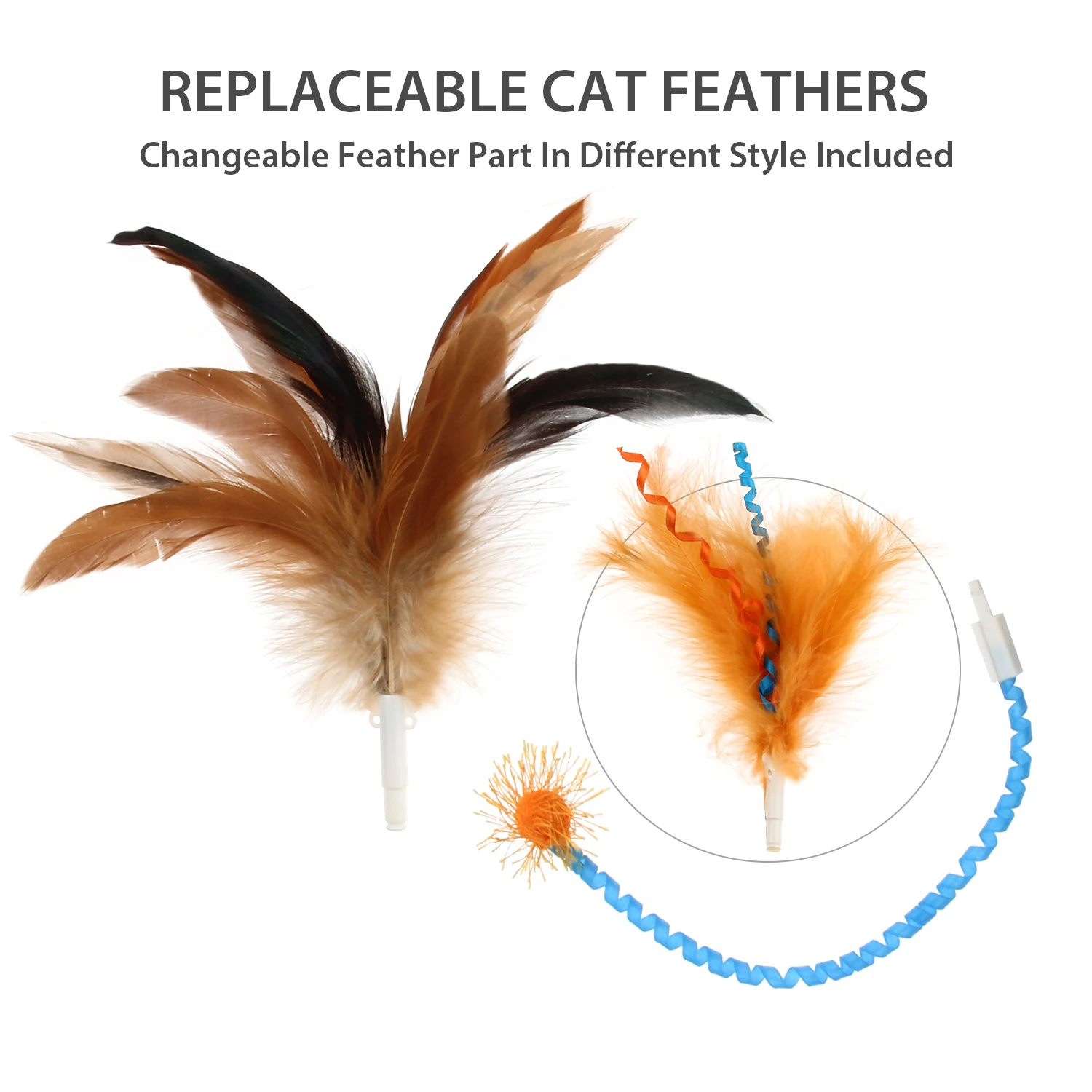 manufacturer smart cat toys feather and ribbon moving playing funny cat toys