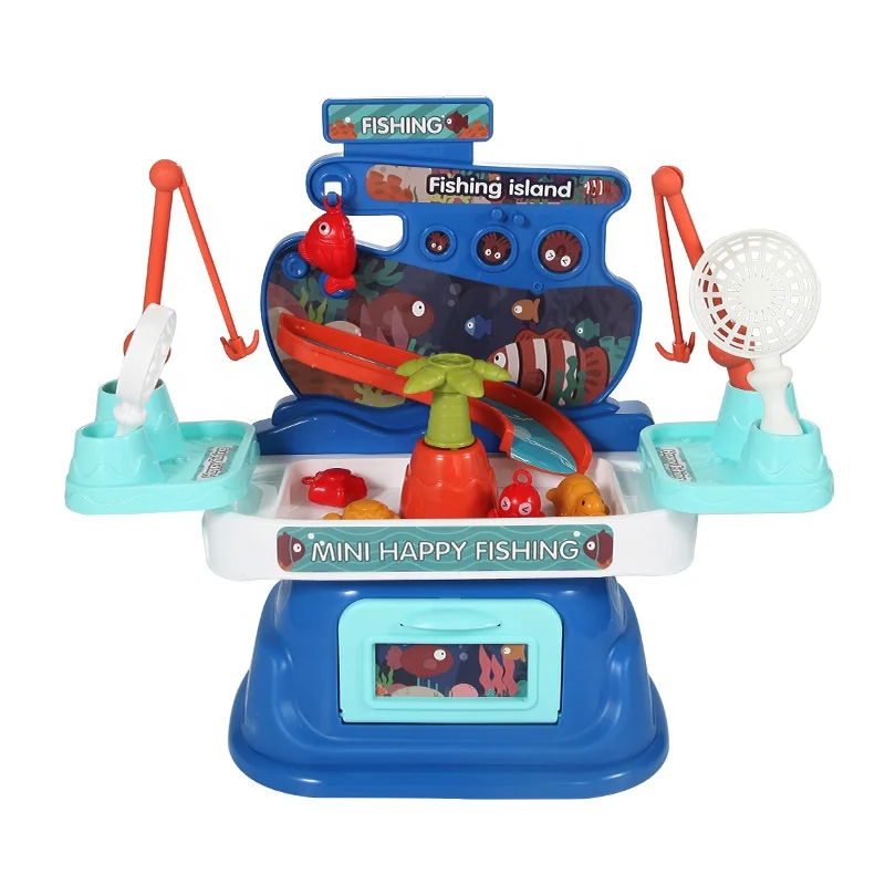 Bowa 19pcs Kids Educational Game Set Pretend Play Plastic Summer Water Mini Go Fishing Table Toy