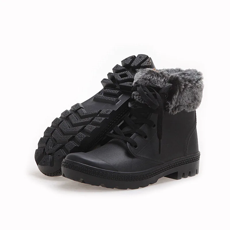 women ladies pvc dripdrop adult jerry colorful causal winter fur rain proof anti slip martin shoes for sale