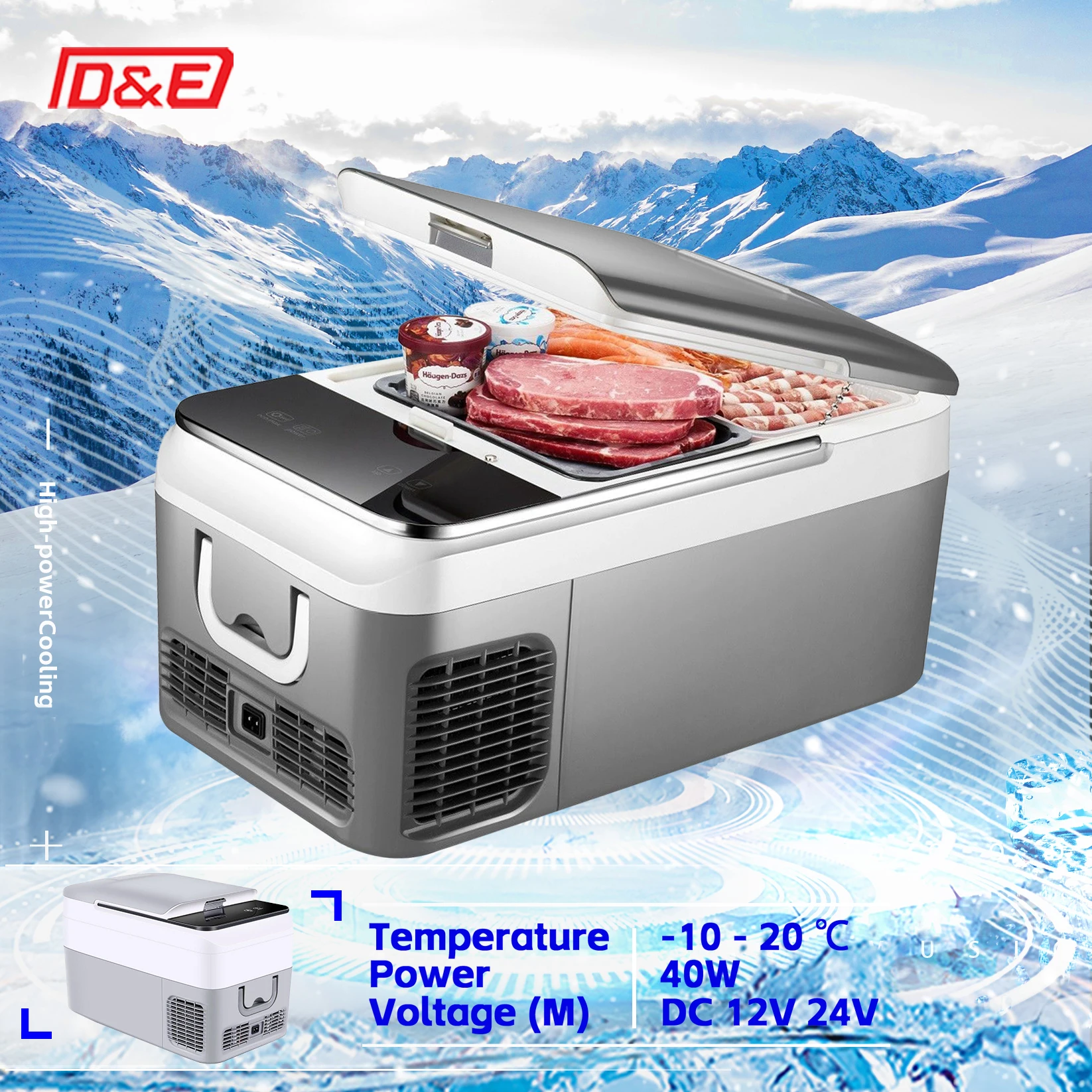 18L Car Refrigerator 12V 24V Portable Freezer for Truck RVs Boat camping SUV VAN fruit vegetables