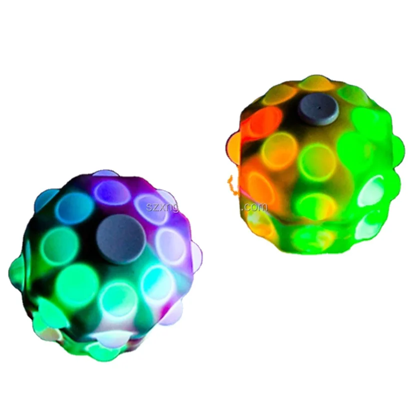 kids rainbow luminous glow in the night squeeze pop ball toy push  gift bubble pop ball UP IN Fidget Sensory pop fidget ball