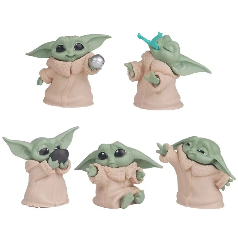 
5 pieces/set Yoda baby Mandaloria Baby Yoda Toy ornaments baby gift/ office ornaments 