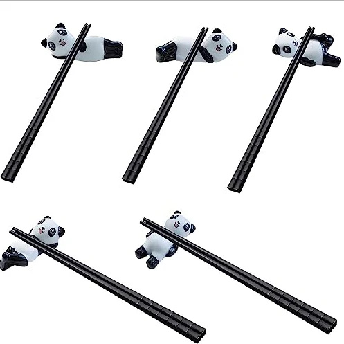 Wholesale ceramic custom cute panda exquisite compact chopsticks rest