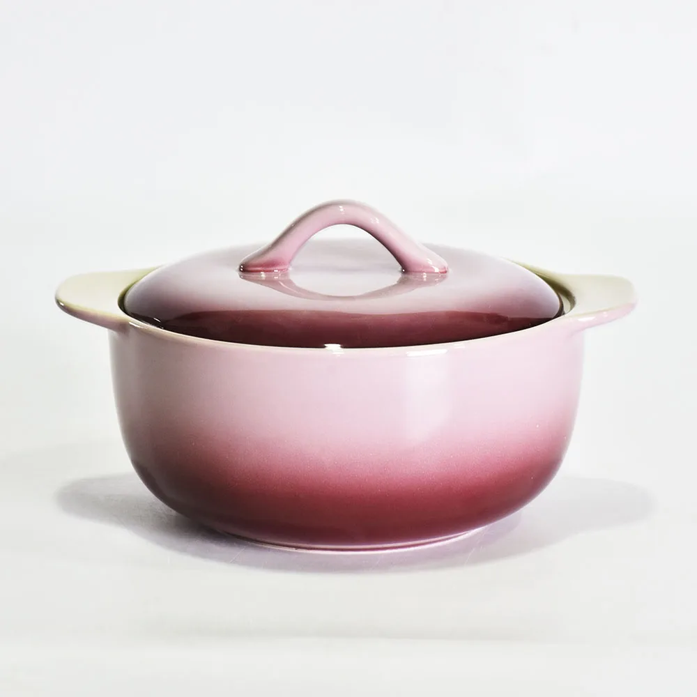 Enjoyable stoneware gradient yellow combination purple dinnerware set ceramic tableware assortment