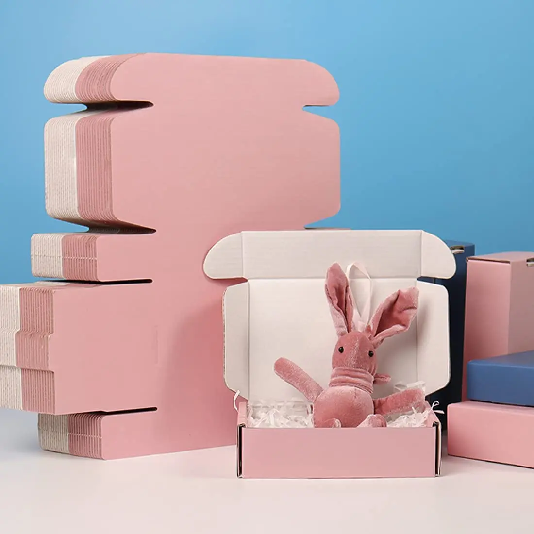 Wholesale Pink Packaging Mailer Paper Box Mailing Shipping Corrugated Cardboard Mailer Boxes Custom Logo
