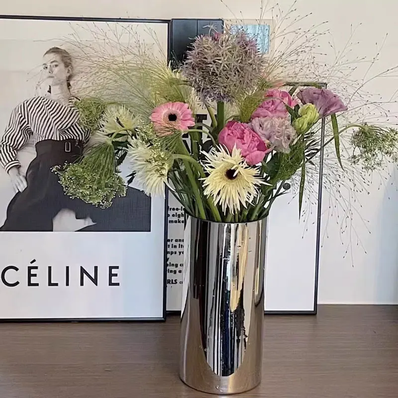 Flower Vase Decorative Centerpiece For Home or Wedding SUS304 Stainless Steel  19.5-25Hcm