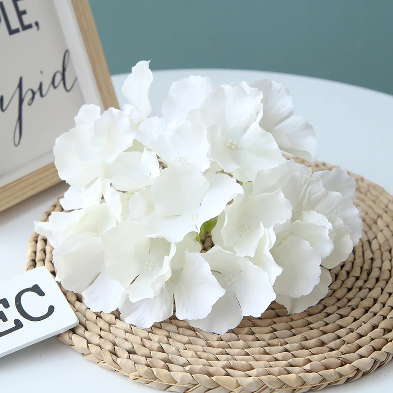 18cm Artificial Silk Flower Heads Bulk Wholesale Large Artificial Hydrangea Flower For Flower Bouquet Wedding Home Decoration