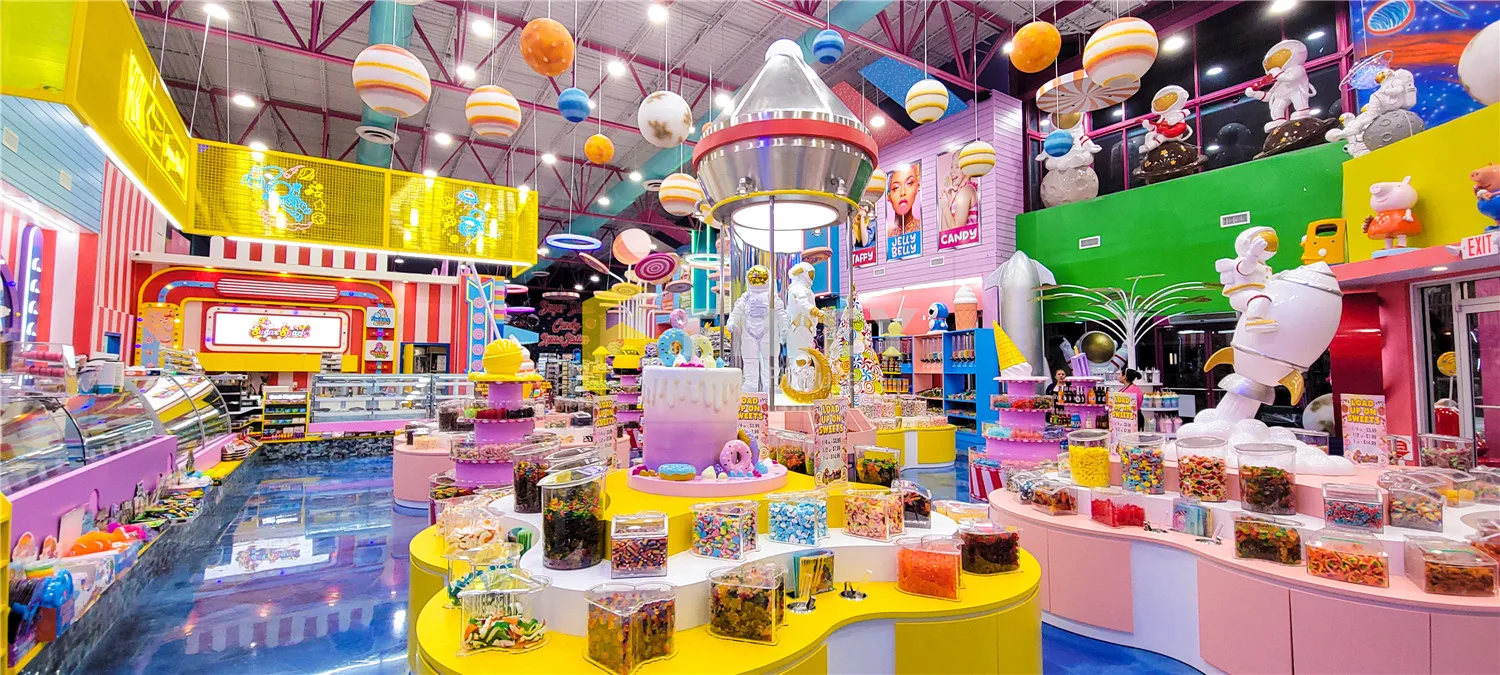 Retail Candy Store Interior Fixture Showroom Decoration Design Candy Shop Display Furniture Showcase For Candy Shop