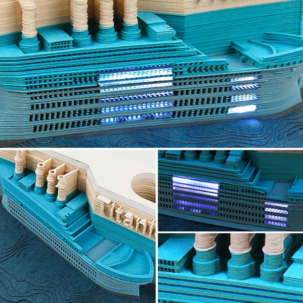 3D Memo Pad Kawaii Pen Holder Titanic Ship Model Custom Sticky Notes With Desk Calendar 2022 For School Office Decor