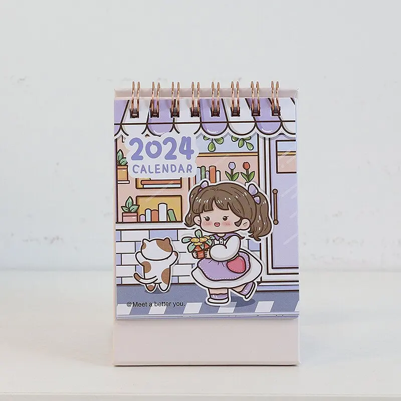 High Quality Custom Printing Full Color Spiral  Desk Table Calendar