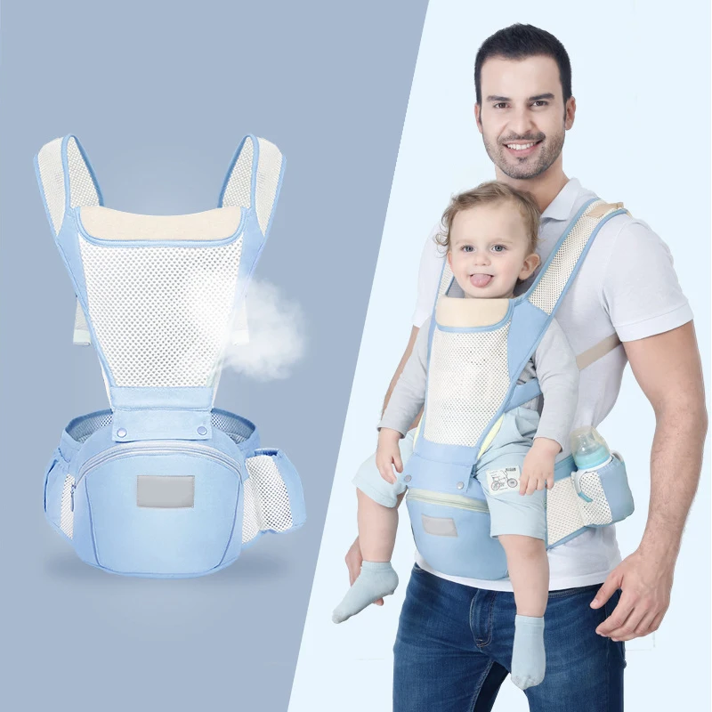 2021 best organic cotton baby carrier with Lumbar Support hipseat baby front pack carrier