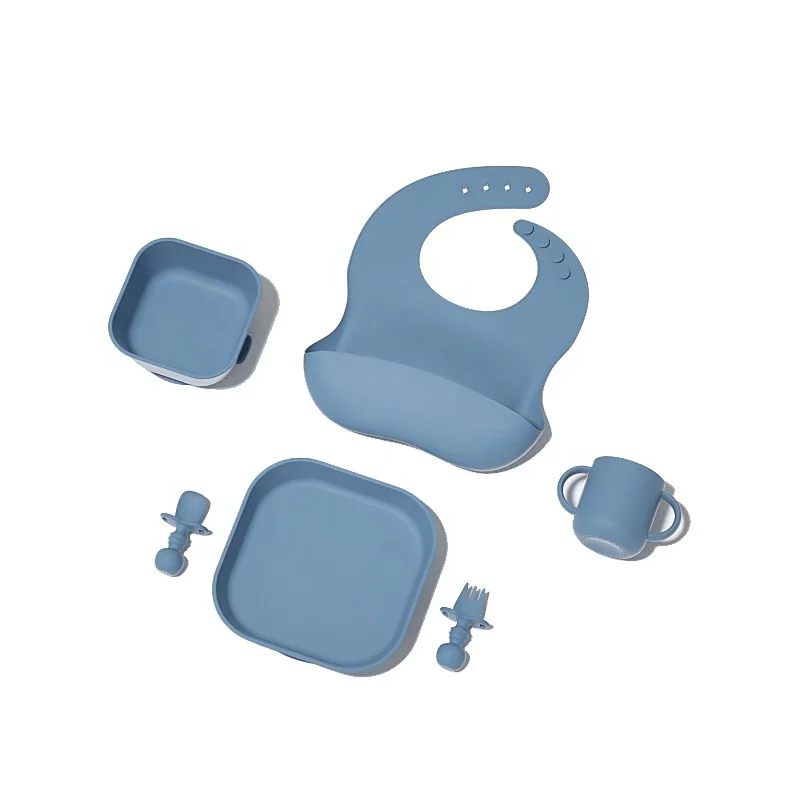 Custom baby supplies products feeding sets dinnerware silicone suction bowls plates for toddlers baby bibs training cups