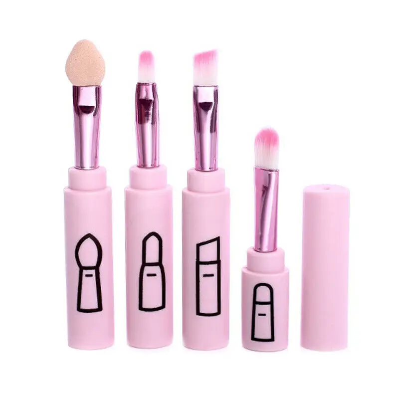 
professional free samples custom logo private label pink 7 in 1 3 in 1 make up four in one 4 in 1 portable makeup brush 