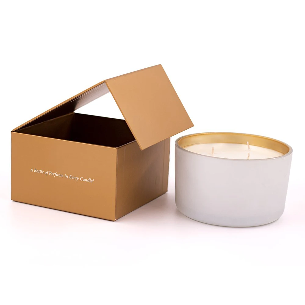 Custom Luxury Cardboard Large GIft Single Trio 3 Wick Candle Box Packaging