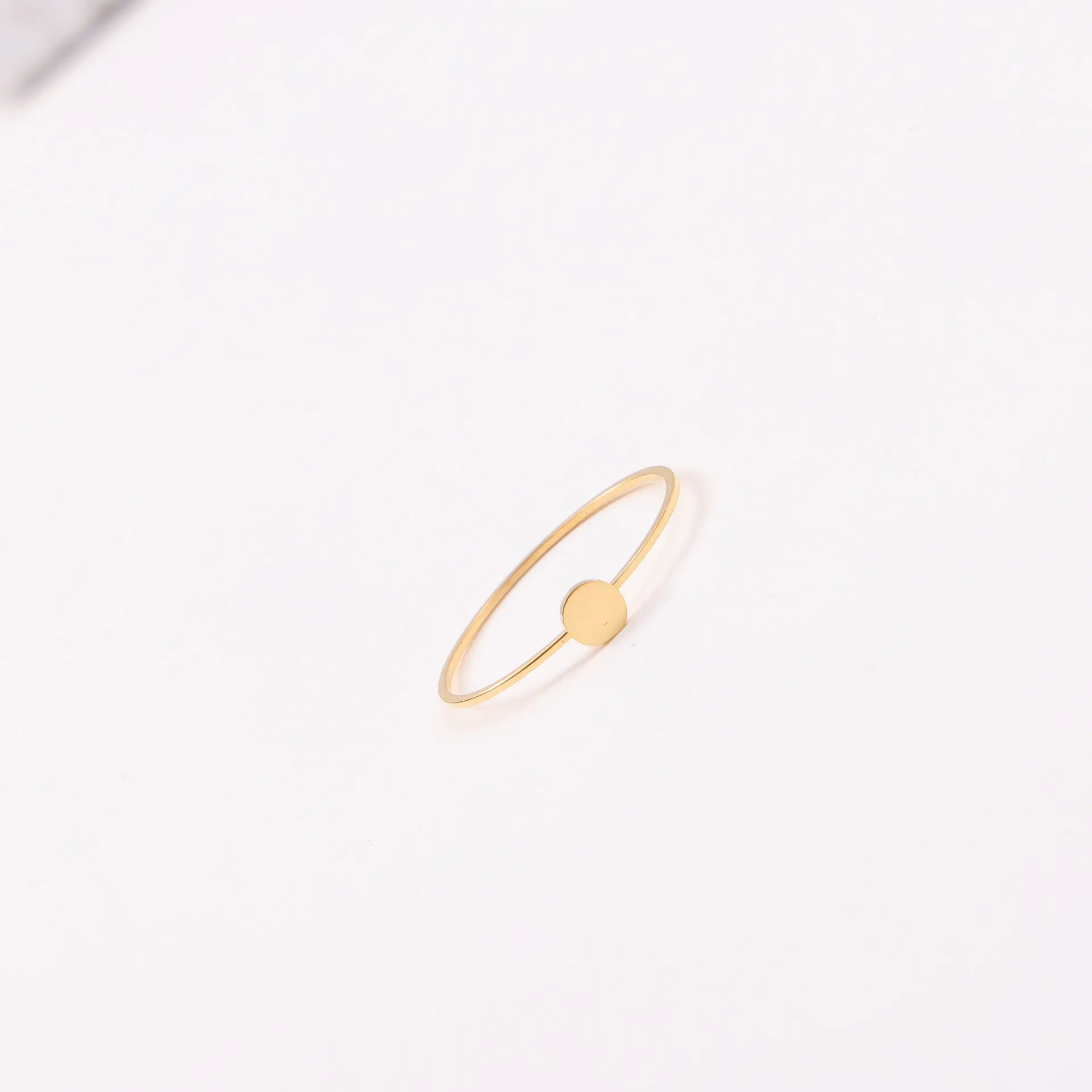Daochong Custom 925 Sterling Silver Gold Plated Round Disc Dainty Rings Jewelry Wholesale