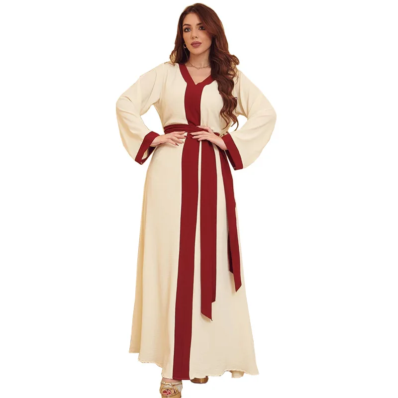Custom Muslimah Wear Fashion Islamic Clothing Middle East Dubai Abaya Matching robe Muslim belt dress