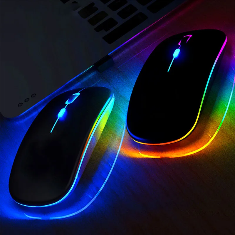 Rechargeable LED RGB 2.4Ghz Wireless Mouse Rechargeable Color Gaming Mouse