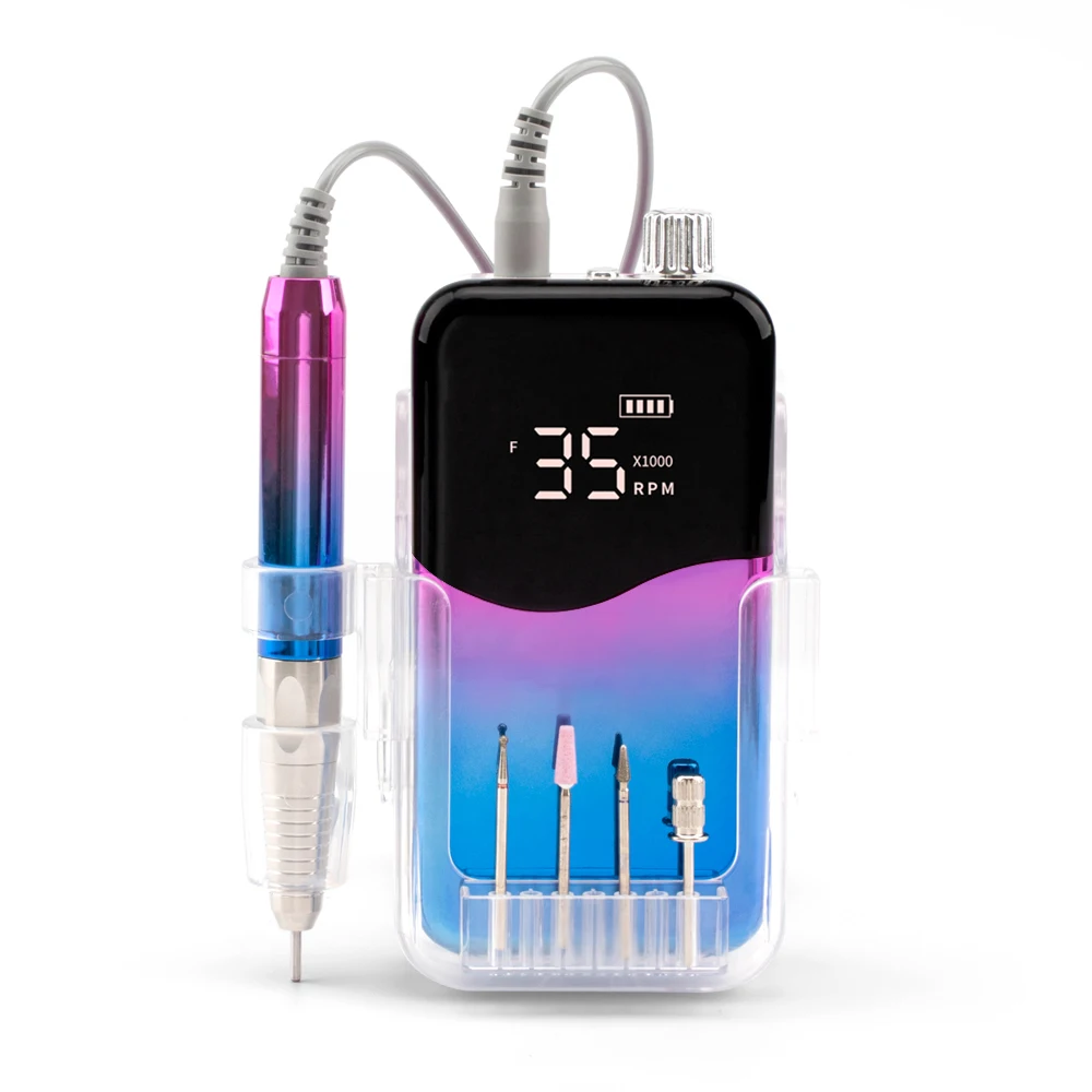 Exciting  News! 2021 Best Wireless 85W Brushless 35000 RPM Nail Drill Machine with Private Logo Customization Salon E-file