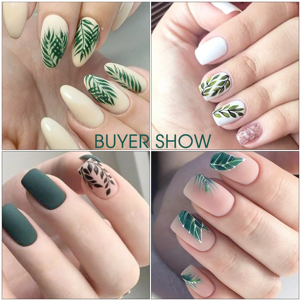 Free Shipping Assorted Patterns Water Transfer Blossom Flower Flamingo Hot Element Green Leaf Roses Flowers Nail Stickers