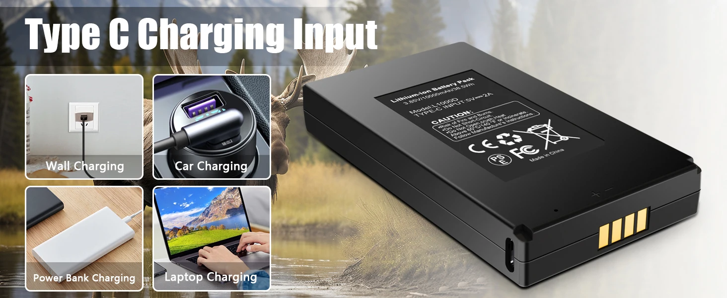 Charging Indicator Light Battery for GardePro Trail Cameras E6P E8P 3.85v 10000mAh Rechargeable Lithium-ion Polymer Batteries