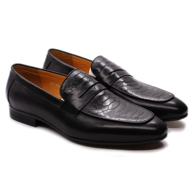 Formal italian men dress adult shoes genuine leather loafer flats wholesale