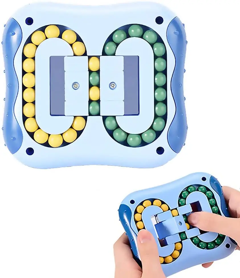 Children Education Intelligence Game Rotating Magic Beans Cube Fingertip Fidget Toys Kids Adults Stress Relief Spin Bead Puzzles