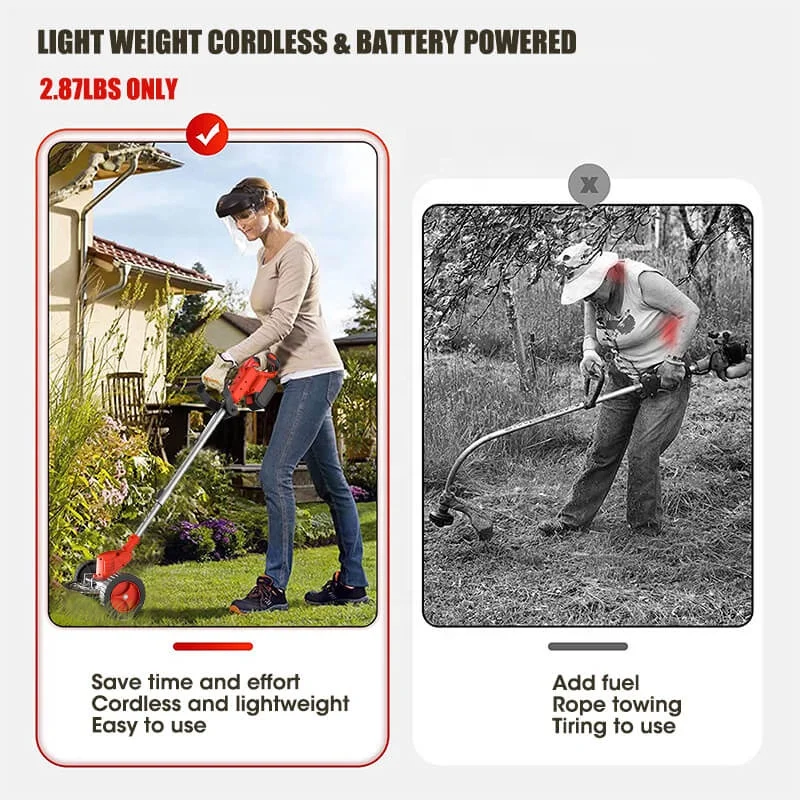 TGS Handheld Rechargeable Grass Cutter Battery Brush Cutter Electric Grass Trimmer Cordless Lawn Mower Power String Trimmer