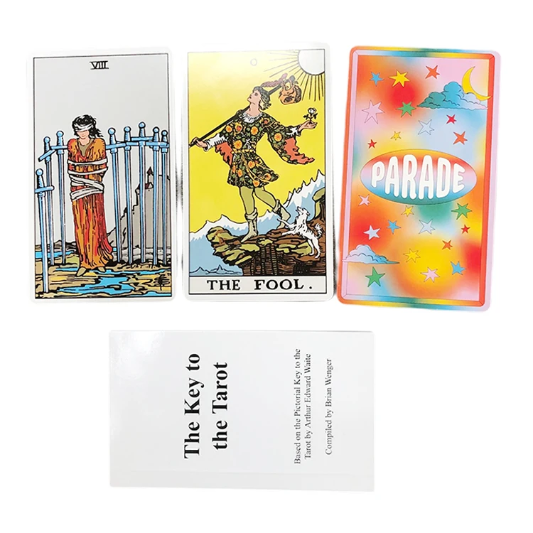 Personalized Manufacturer Paper Tarot Card Custom Printed Holographic Colorful Tarot Cards Deck With Guidebook