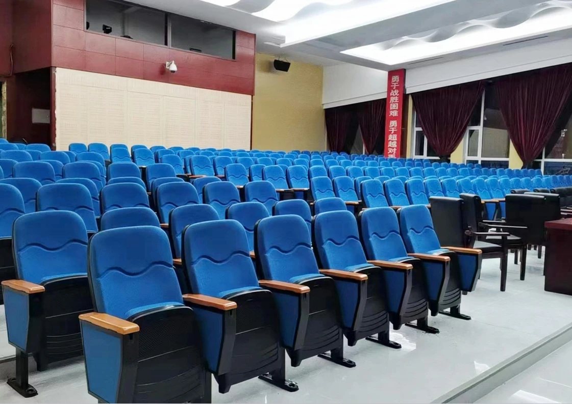 Best Price Solid Wood Auditorium Theatre Chair with Folding Writing Board Modern Design Foldable Armrests