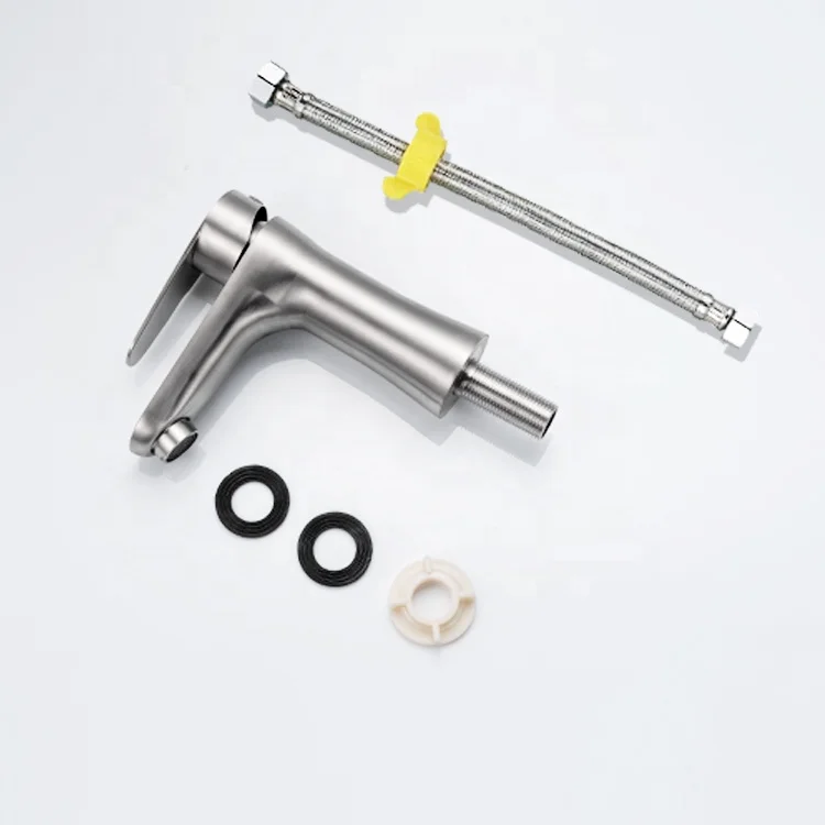 high-quality single cold basin water taps 304 stainless steel bathroom sink faucet single hole single handle basin faucet