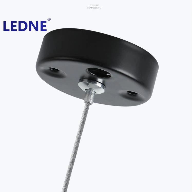 LED office chandelier square hollow creative stitching gym chandelier ceiling office pendant linear led batten light