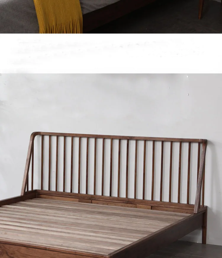 Custom furniture Nordic fashion high-end design bedroom walnut big