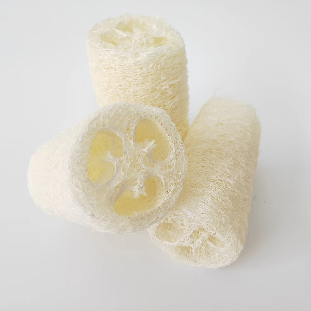 Wholesale 100% Natural Biodegradable 10cm Length White Round Loofah Soap Organic Bath Exfoliating Shower Luffa