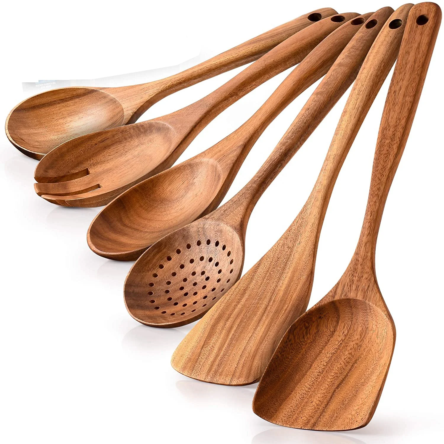 Natural Wood Utensils Kitchen Ware Cooking Utensils Set Spoons And Spatulas Wooden Spoons