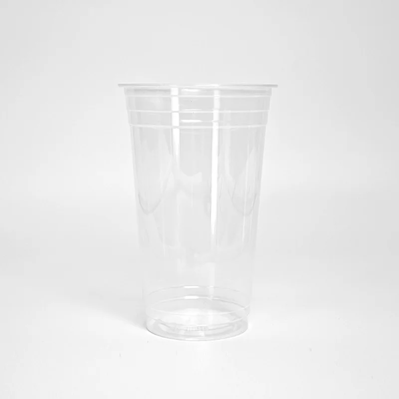 Drinking Cups Print with Dome Flat Lid Juice Plastic U Shaped Disposable Cup Round Bottom Disposable
