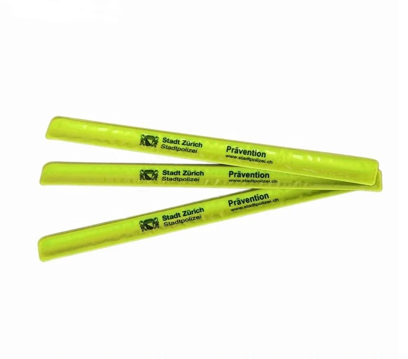 Hot fashion reflective slap band , slap band wide pvc+steel inside slap bracelet , reflective armband Various colors