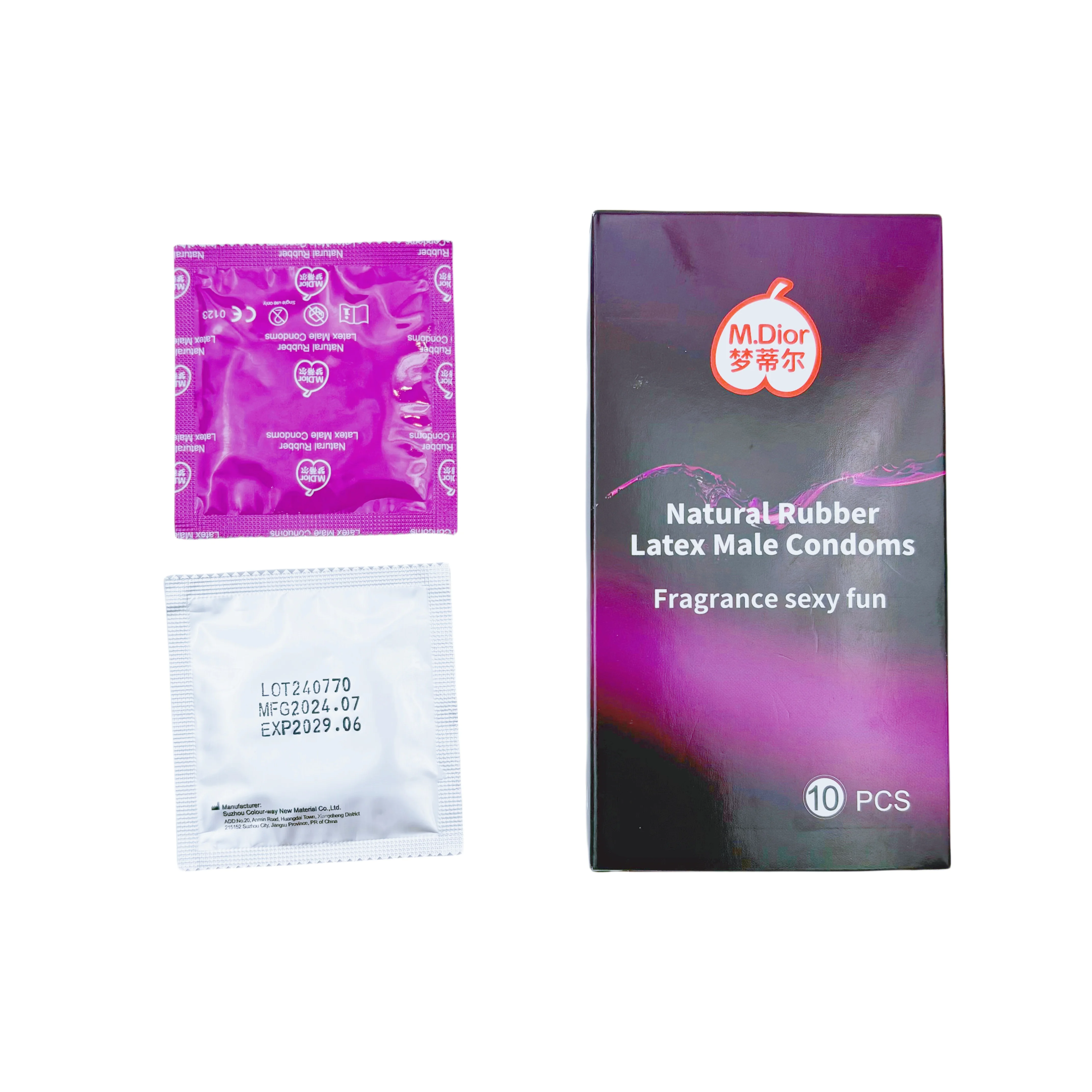Fruit Scent Grape Flavor Condom For Men Sex Product For Couple Natural Rubber Latex Condom Silicone Condom With Lubricant